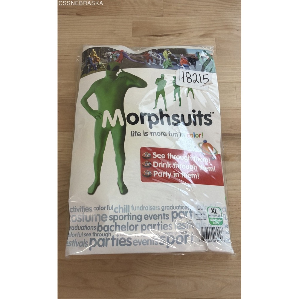Morphsuits Alien Green Costume Full Body Bodysuit Spandex Size XL 5'10"-6'3"